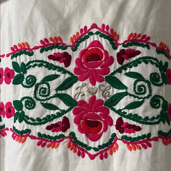 Juicy Couture white Blouse with Pink and Green Embroidery - Picture 3 of 9